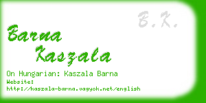 barna kaszala business card